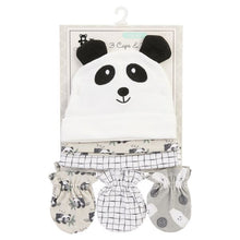 6-Piece Infant Cap & Mitten Set - Panda