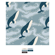Kickee Pants Print Swaddling Blanket in Stormy Sea Splashing Whales