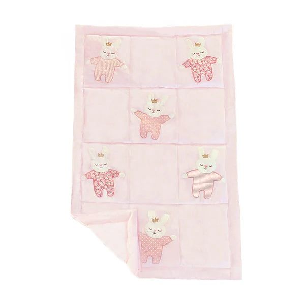Mon Ami BEDTIME PRINCESS BUNNY PINK NURSERY QUILT