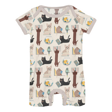 Kickee Pants Print Short Sleeve Beau Romper in Natural Books & Pets (18-24M)
