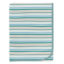 Kickee Pants Print Swaddling Blanket in Lakeside Stripe
