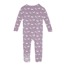 Kickee Pants Print Convertible Sleeper with Zipper in Lavender Chickens