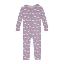 Kickee Pants Print Convertible Sleeper with Zipper in Lavender Chickens
