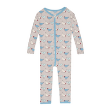 Kickee Pants Print Convertible Sleeper with Zipper in Latte Chickens