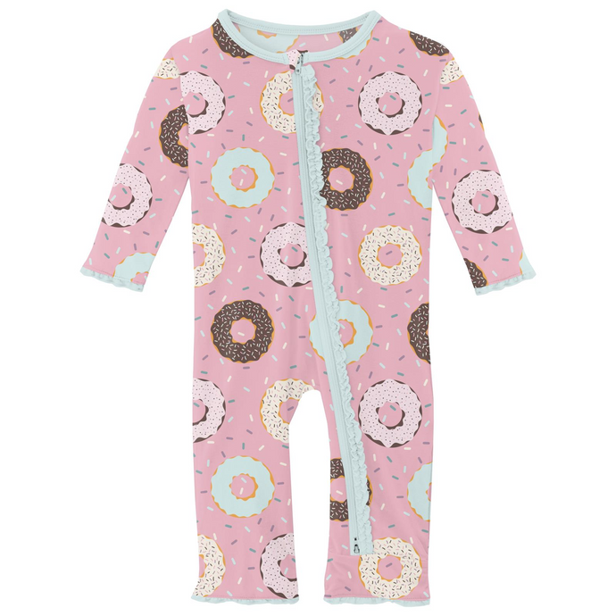 Kickee Pants Print Muffin Ruffle Coverall with 2 Way Zipper in Cake Pop Donuts and Sprinkles (18-24m)