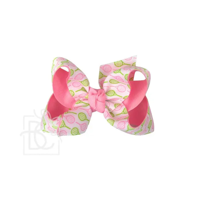 Beyond Creations Tennis Racket Print Hair Bow