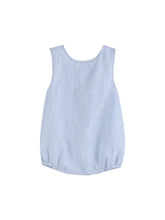 Dark Blue Tractor Seersucker Bubble Romper