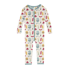 Kickee Pants Print Convertible Sleeper with Zipper in Natural BBQ