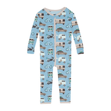 Kickee Pants Print Convertible Sleeper with Zipper in Seaside Blue On the Way