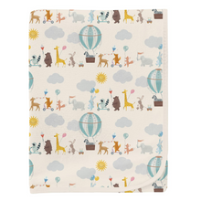 Kickee Pants Print Swaddling Blanket in Natural Animal Parade
