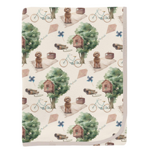 Kickee Pants Print Swaddling Blanket in Natural Tree House