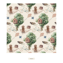 Kickee Pants Print Layette Gown Converter & Single Knot Hat Set in Natural Tree House (NB)