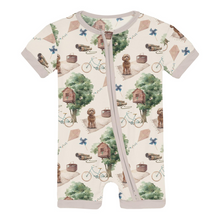 Kickee Pants Print Shorty Sleeper with Zipper in Natural Tree House