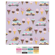 Kickee Pants Print Muffin Ruffle Coverall with 2 Way Zipper in Thistle Ice Cream Truck