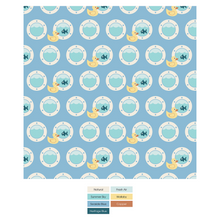 Kickee Pants Print Layette Gown Converter & Single Knot Hat Set in Seaside Blue Porthole Rubber Ducky (NB)