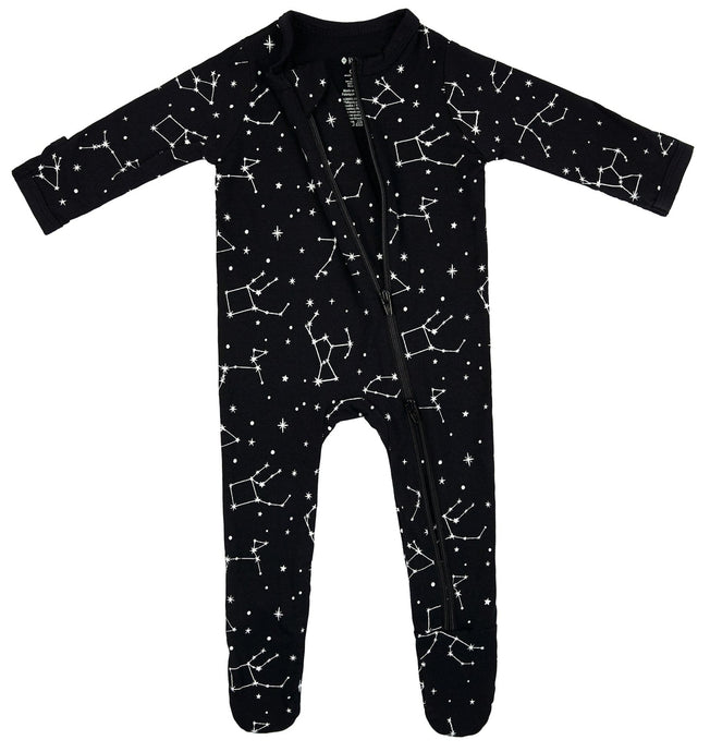 Kyte Zippered Footie in Midnight Constellation