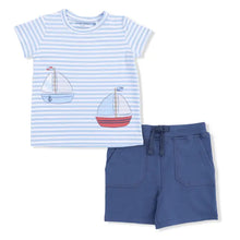 Angel Dear Bubbly Sailboat Stripe - Crew Neck Tee with Cargo Short