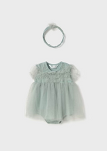 Mayoral Newborn Tulle Romper with Headband