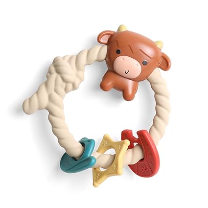 Itzy Ritzy Rattle™ Silicone Teether Rattles | Highland Cow
