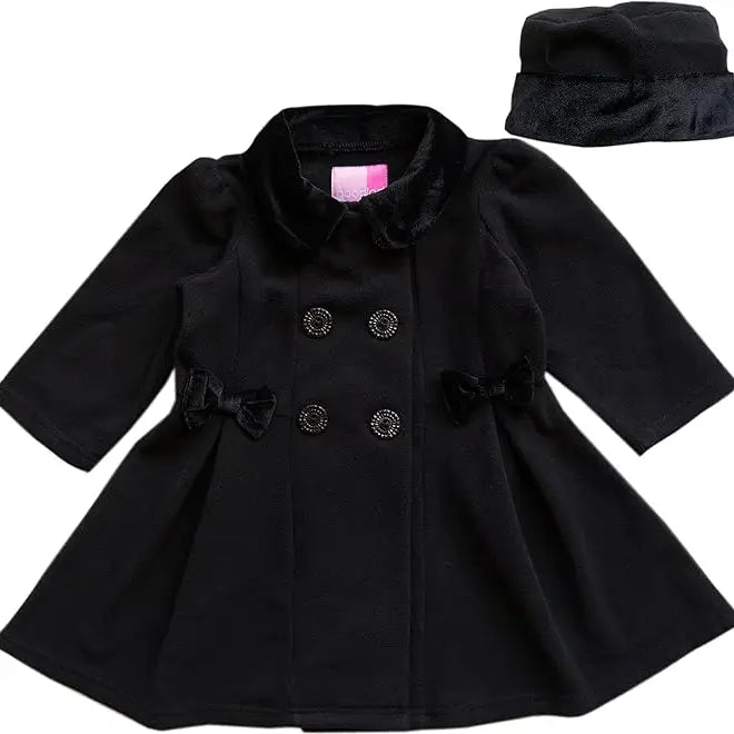 Good Lad Black Fleece Dresscoat with Velvet Trim and Hat