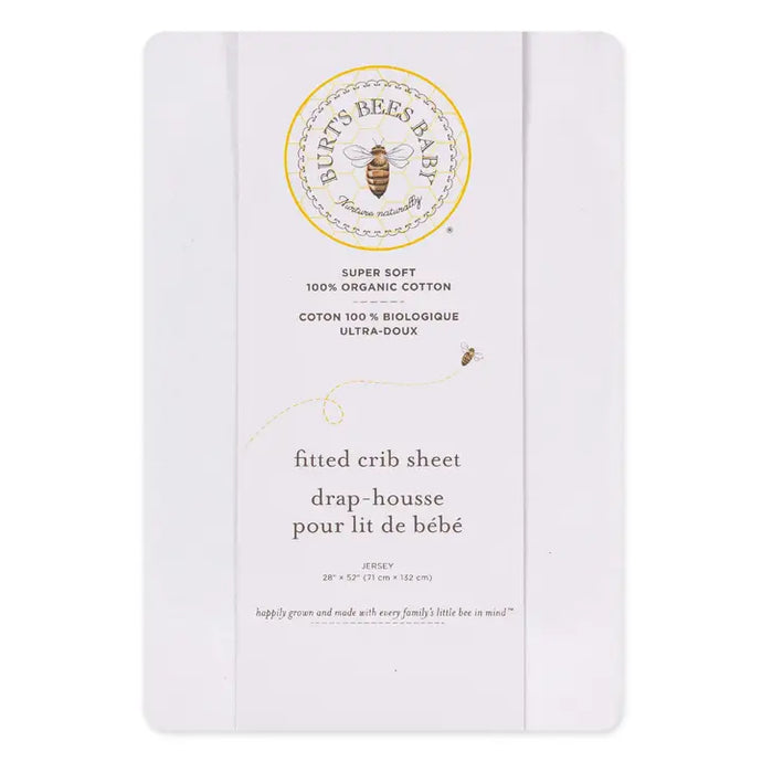 Burt's Bees Baby Solid Organic Cotton Fitted Crib Sheet - Cloud