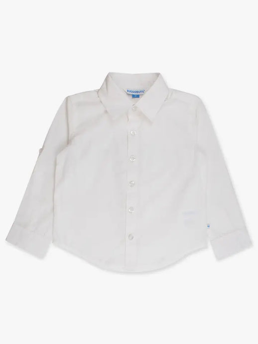 Rugged Butts Boys White Long Sleeve Button Down