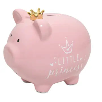 Kate & Milo Little Princess Crown Pink Piggy Bank