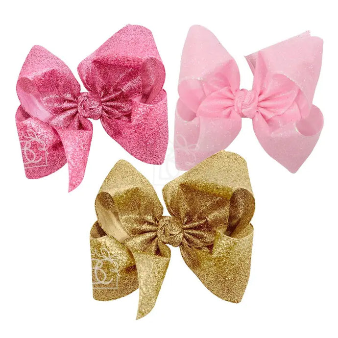 Beyond Creations Glitter Metallic Bow On Clip