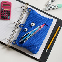 ZIPIT Monster 3 Ring Binder Pencil Pouch, Blue Pencil Case