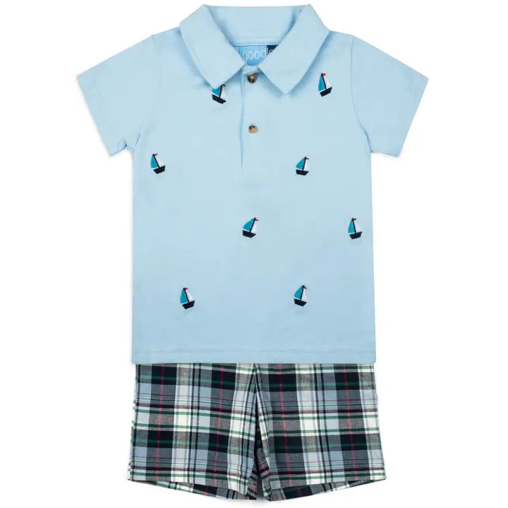 Good Lad Apparel Toddler Boys Spring Short Sets- Sail
