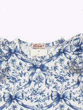 Clover Cottage Preppy Blue Bow Baby Romper (12-24M)