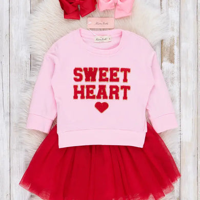Marie Nicole Pink & Red Sweet Heart Outfit w/ Tulle Skirt
