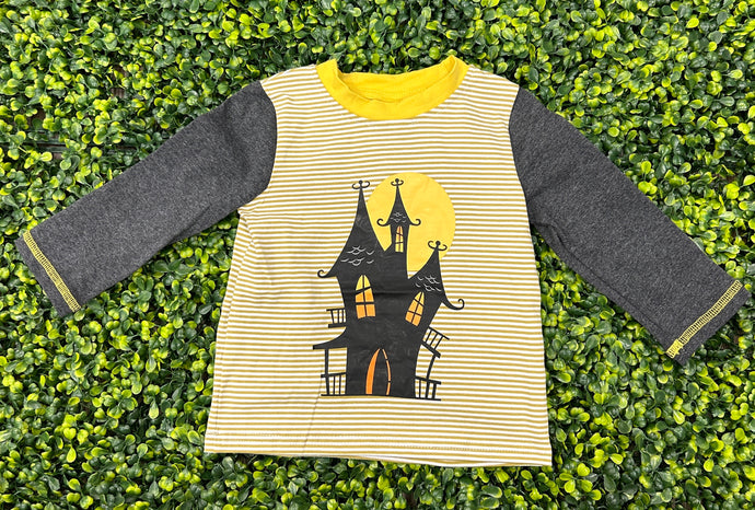 Halloween Stripes Castle Boy Top