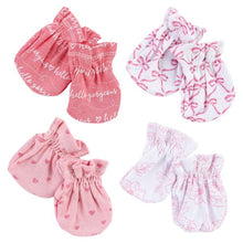 4-Piece Baby Scratch Mittens - Pink