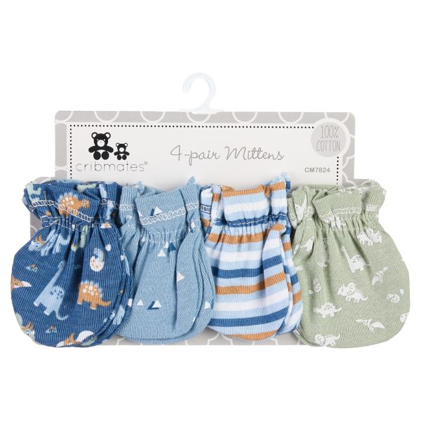 4-Piece Baby Scratch Mittens - Blue
