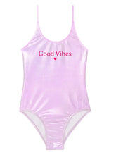 Good Vibes Metallic Pink Swimsuit