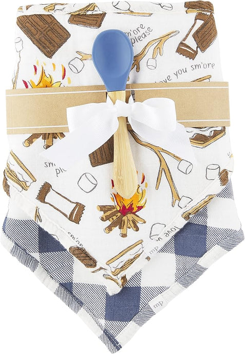 Mudpie Smore's Muslin Bib and Spoon Set