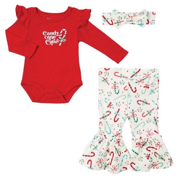 3-Piece Candy Cane Cutie Baby Clothing Set