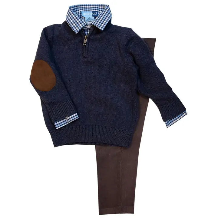 Good Lad 2/7 Boys Blue 1/4 Zip Sweater Set