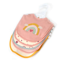 Rene Rofe 5 Pack Soft Cotton Poly Embroidered Baby Bibs