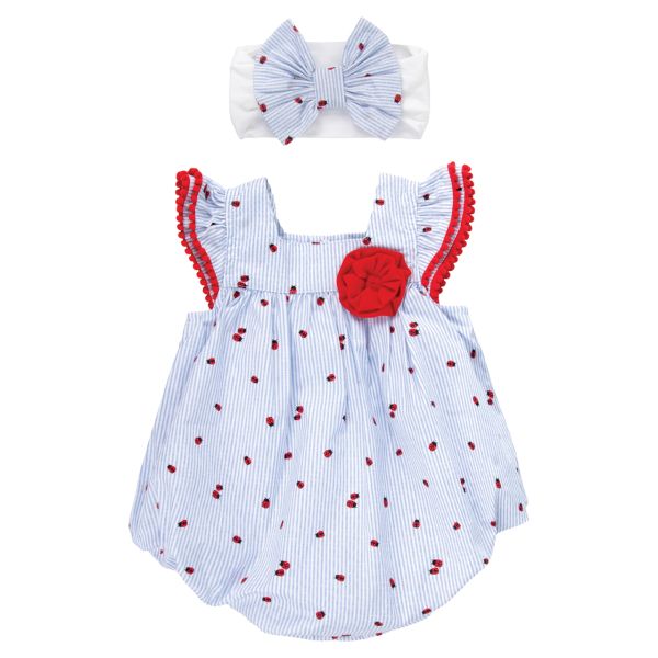 Baby Romper & Headband Set- Lady Bug