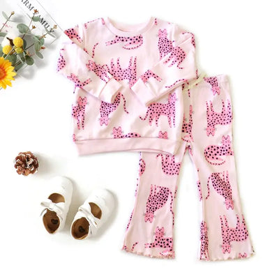 Brushed Back Jersey Sweatshirt & Ribbed Flare Leggings