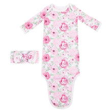 2-Piece Photo Op Baby Headband and Gown Set - Pink Floral 0-3M