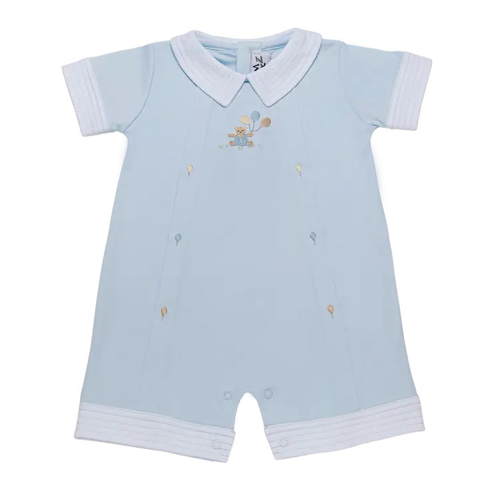 Baby Balloon Blue Bear Pima Romper