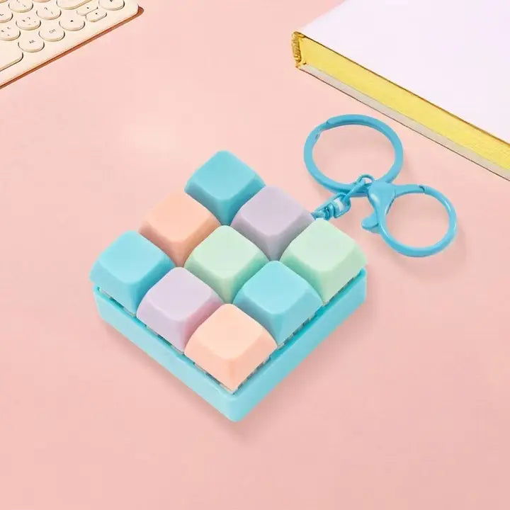9-Grid Keyboard Fidget Keychain Stress Relief Sensory Toy