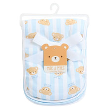3-Piece Padded Burp Cloth Set - Blue Baby Bear