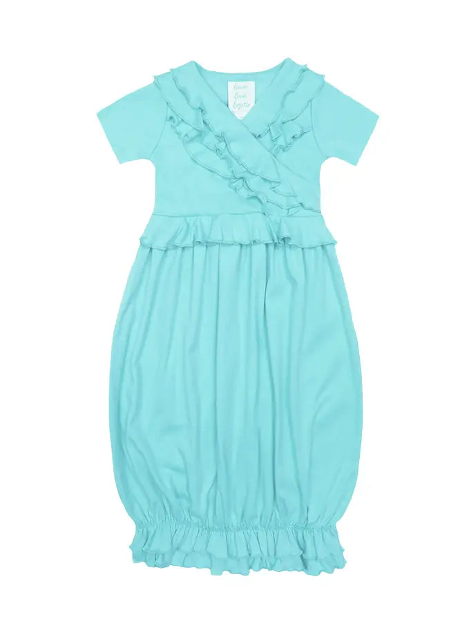 Lemon Loves Lime Layette Basic-Julia Gown Blue Tint (0-3MO)