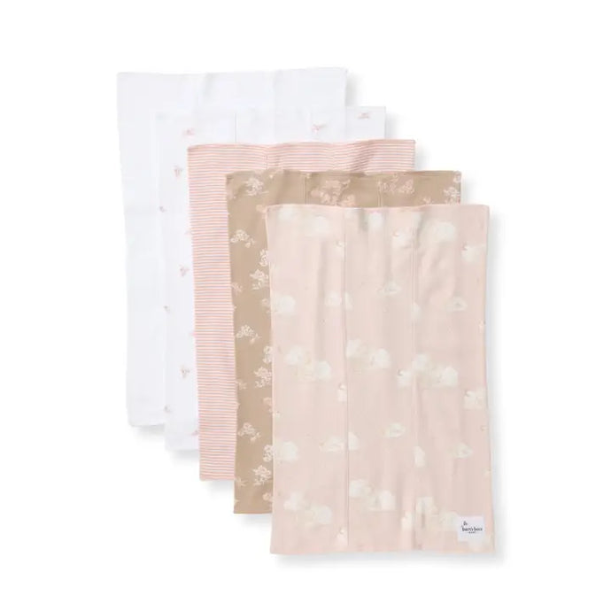 Burt's Bees Baby Set of 5 Whimsical Floral Burp Cloths