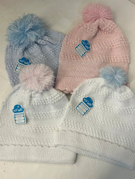 Will Beth -Knitted Bonnets with Pom