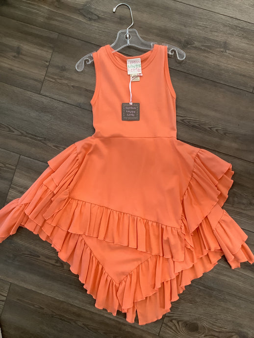 Lemon Loves Lime Short Sleeve Flair Dress in Fusion Coral Mist